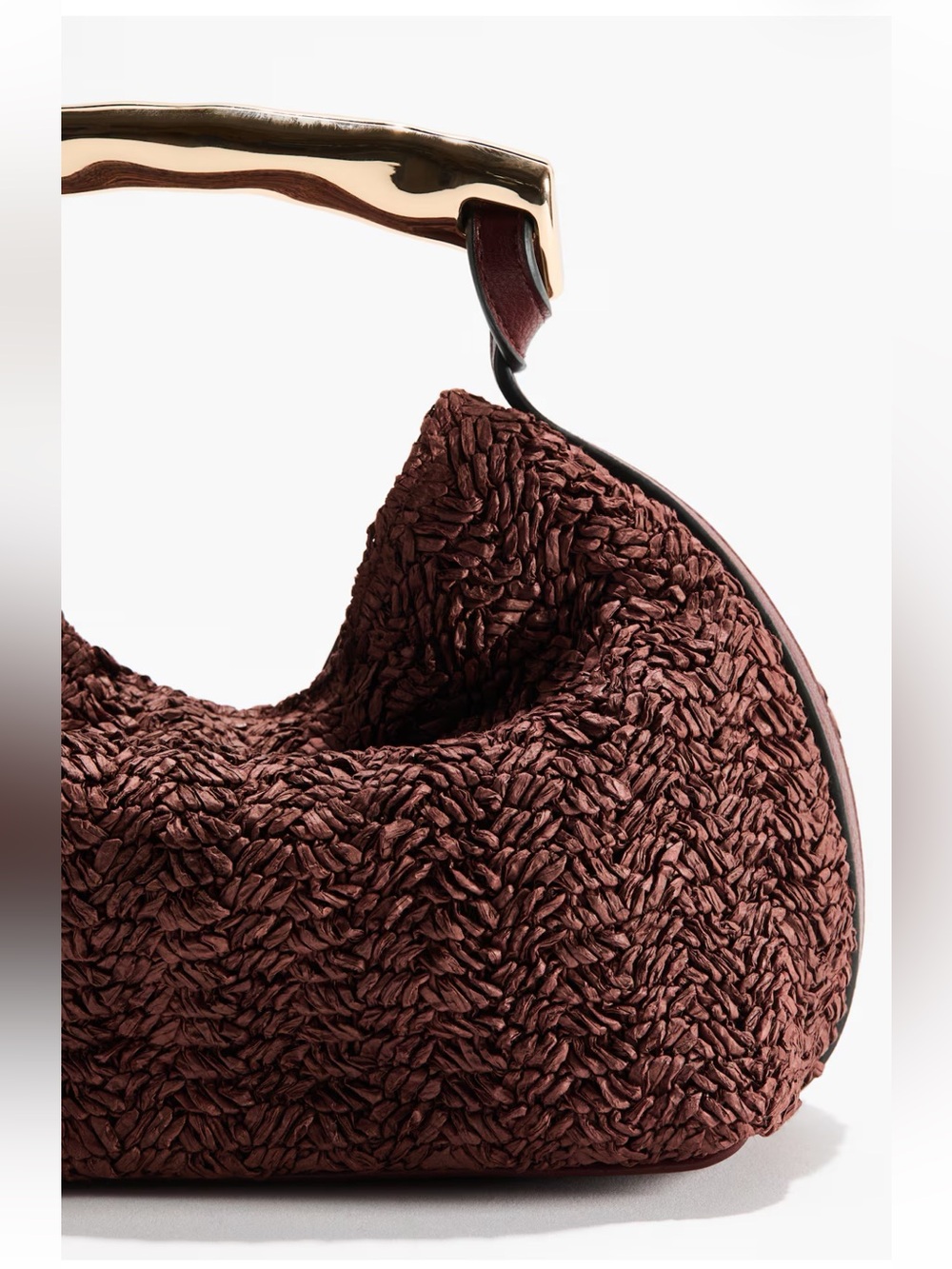 H&M NWT gold top handle Woven bag - Picture 3 of 5